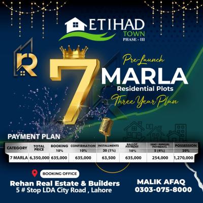 1 Kanal Plots Available For Sale In Etihad Town Phase 3 Lahore