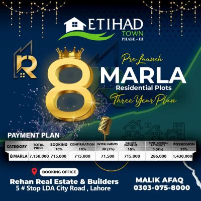 1 Kanal Plots Available For Sale In Etihad Town Phase 3 Lahore