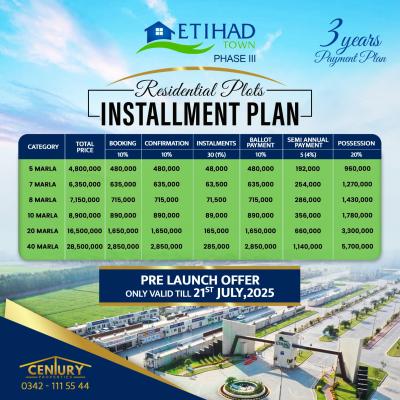 2 Kanal Plots Available For Sale In Etihad Town Phase 3 Lahore
