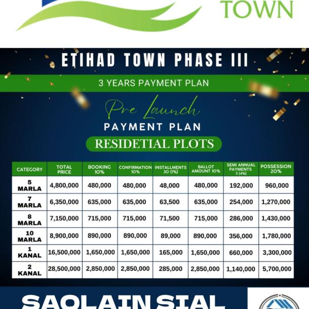10 Marla Plots Available For Sale In Etihad Town Phase 3 Lahore-1