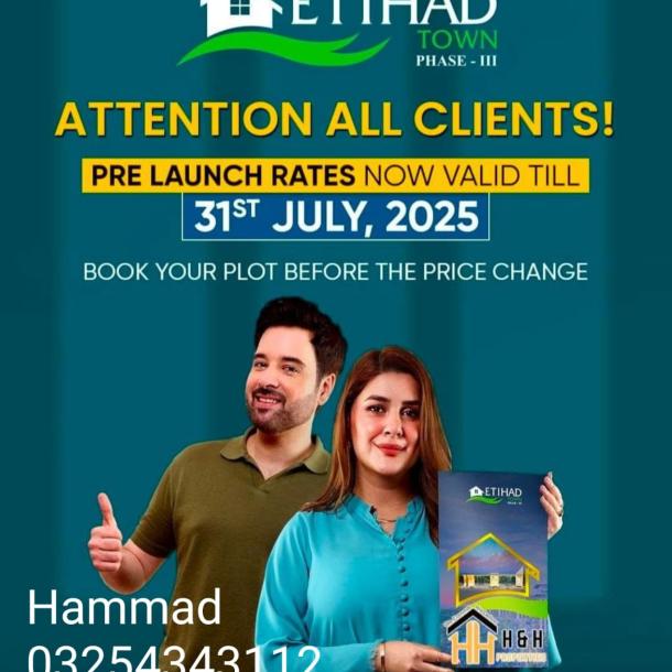 8 Marla Best Location Plots Available For Sale In Etihad Town Phase 3 Lahore-2