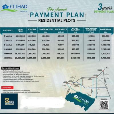 5 Marla Plots Available For Sale In Etihad Town Phase 3 Lahore