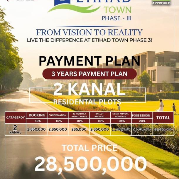 2 Kanal Plots Available For Sale In Etihad Town Phase 3 Lahore-1