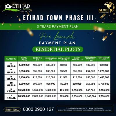 8 Marla Best Location Plots Available For Sale In Etihad Town Phase 3 Lahore