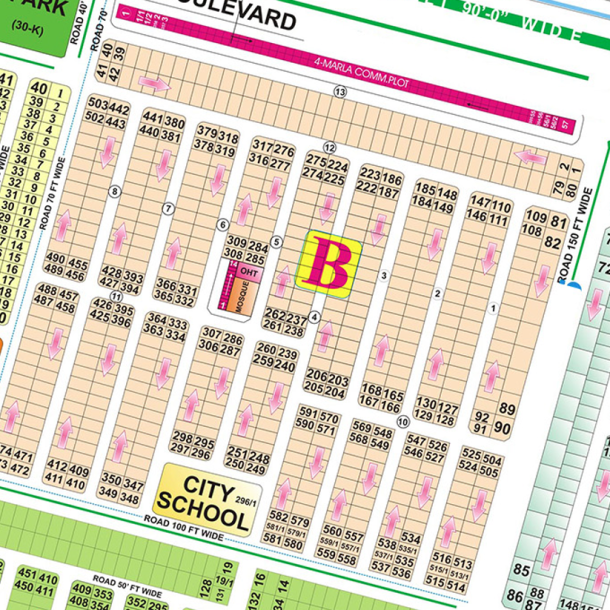 Prime Location Plot in DHA Phase 6 Lahore 2 Kanal Block B-1