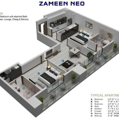 Ideal 2-Bedroom Living Space in Gulberg Phase 3
