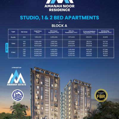 1 Bed Apartment in Amanah Noor Residence Best Location
