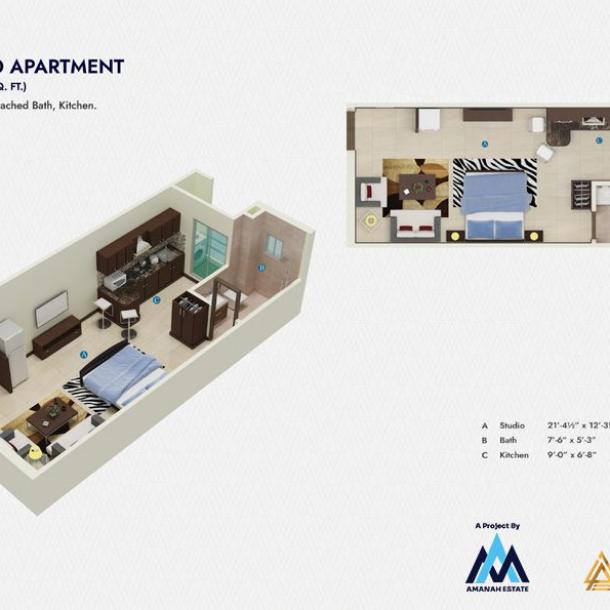 2 Bed Apartment in Amanah Noor Residence Best Location-6