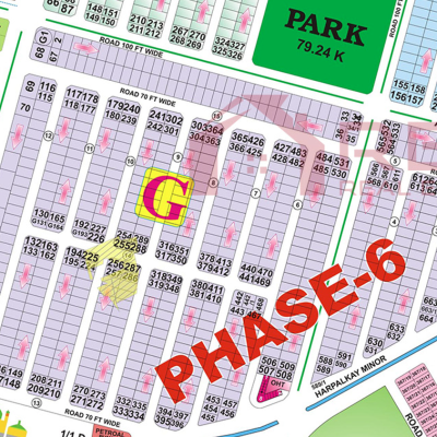 1 kanal Plot in DHA Phase 6 Block G Demand 540 Lacs