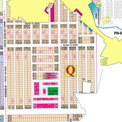 5 Marla Plot For sale in DHA Phase 7, Lahore Pakistan Corner facing park Demand 60 Lac