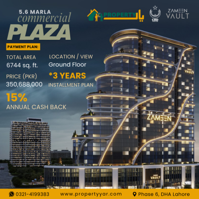 Commercial Plaza for Sale in DHA Phase 6 Zameen Vault Offering Prime Business Location