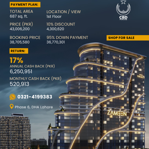 Shop for Sale in Zameen Vault In DHA Phase 6 Lahore-1