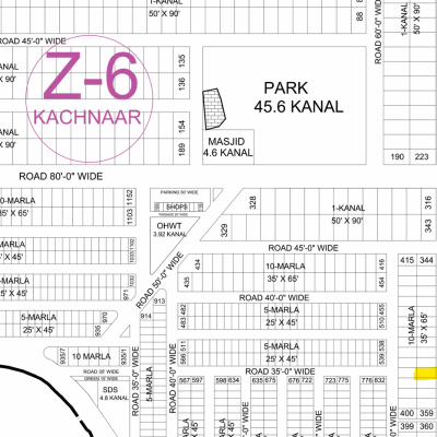 1 Kanal Plot For Sale Z6-335 Demand 215 Lac Near Too Park In DHA Phase 8 IVY